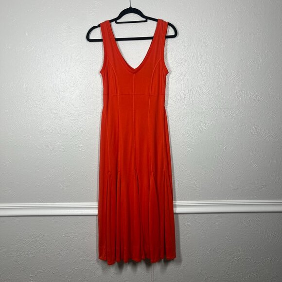 Anthropologie Maeve Red-orange Abroad Midi Length Sleeveless Trumpet Skirt Dress - Picture 1 of 14